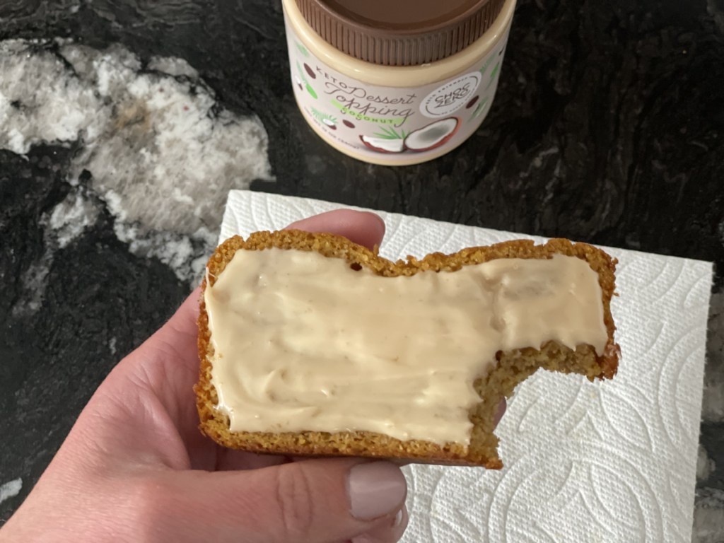 ChocZero Keto Coconut Spread on bread