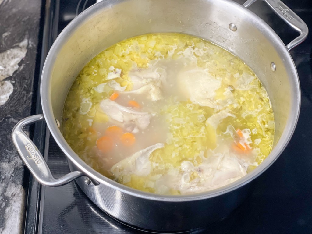 cooking Keto Chicken Noodle Soup