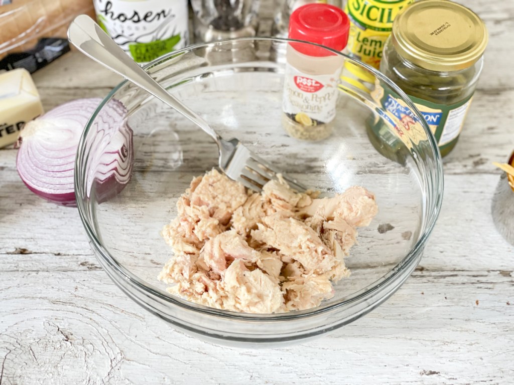 tuna in a bowl for Keto Tuna Melt