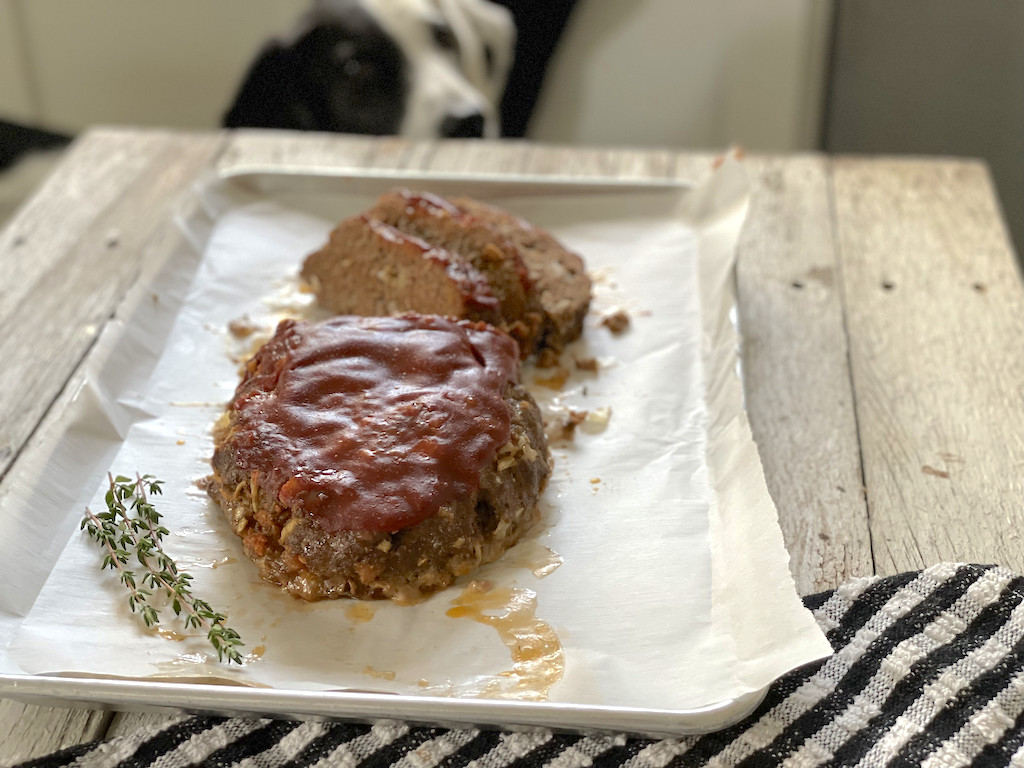 classic keto meatloaf on sheet pan 