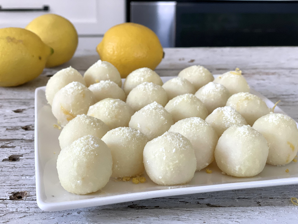 keto lemon fat bombs on pan 