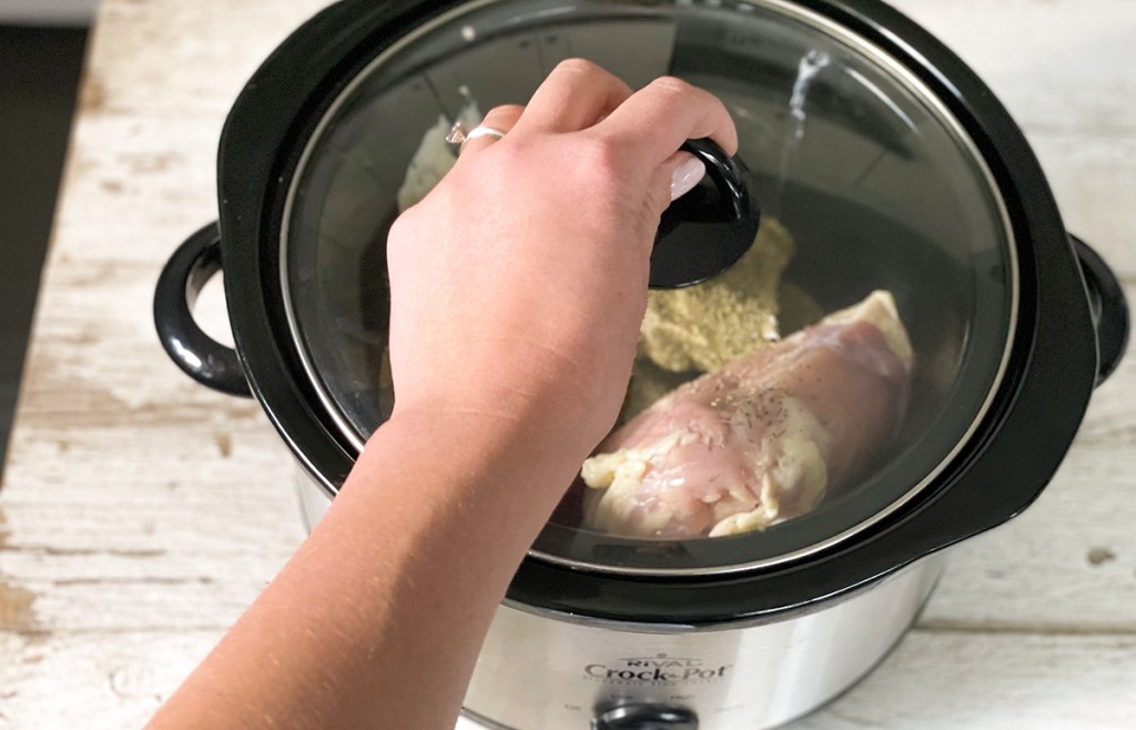 placing lid back on slow cooker