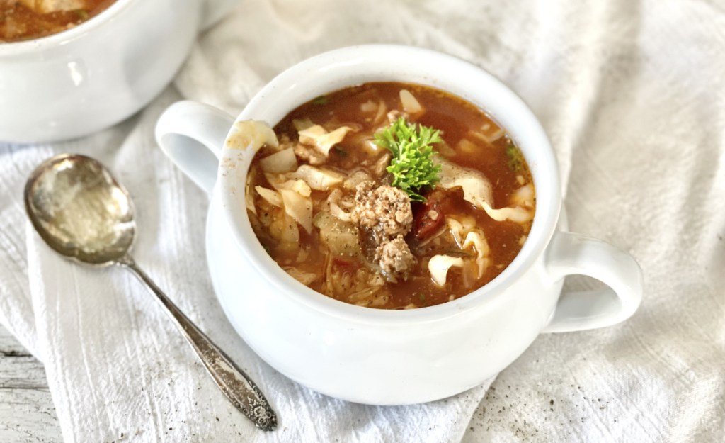 Cabbage Roll In a bowl keto soup recipe