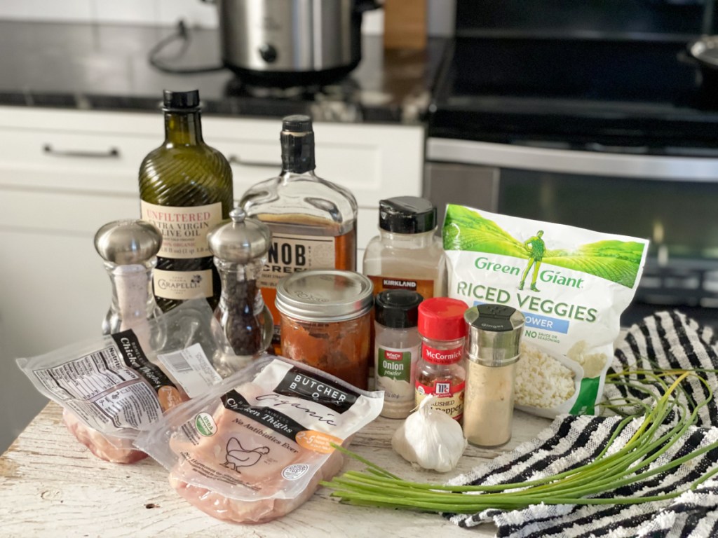 ingredients for keto crockpot bourbon chicken