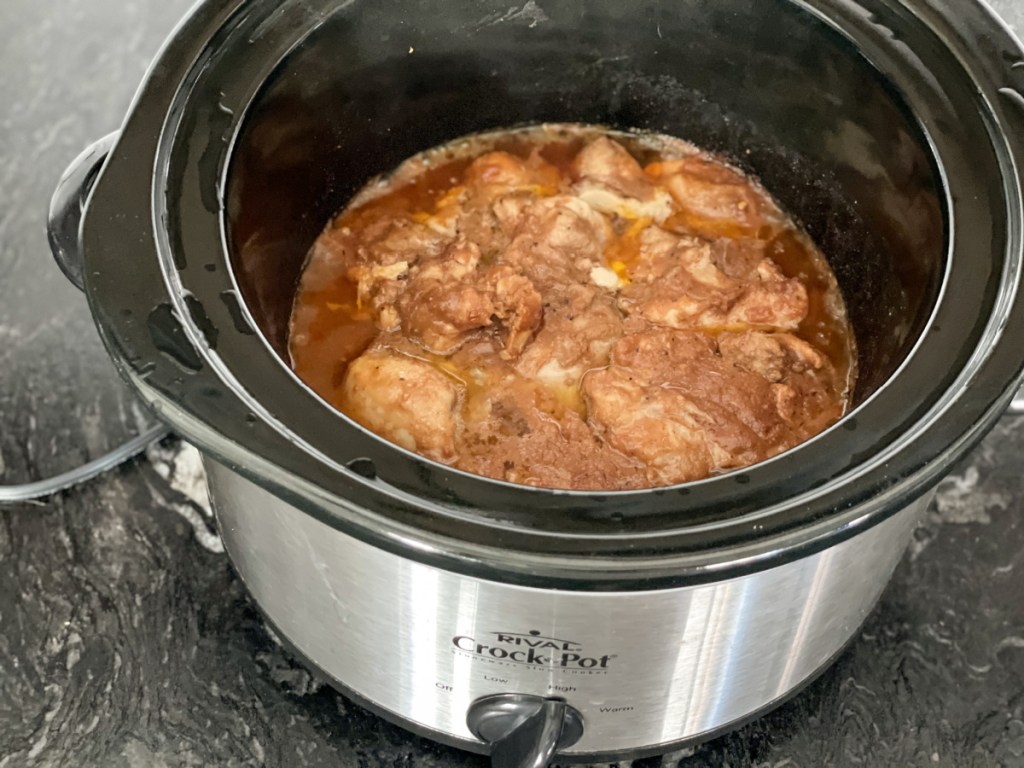 cooked keto crockpot bourbon chicken