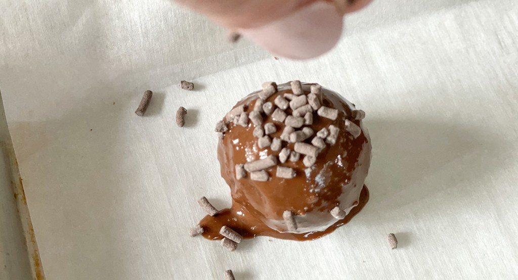 sprinkles on keto brownie ball