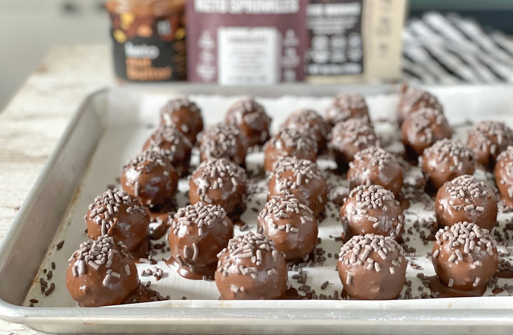 tray of brownie balls
