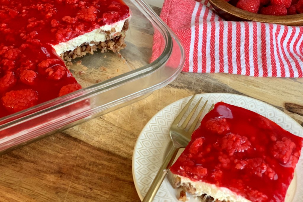 keto pecan jello delight piece cut out