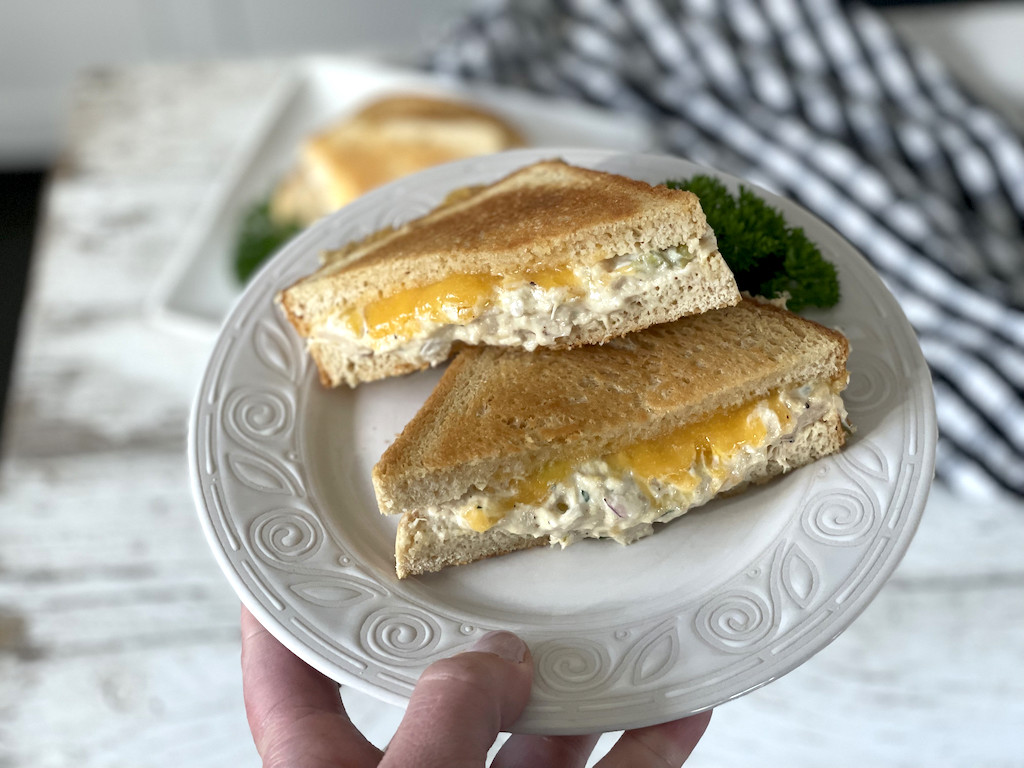 holding plate with keto tuna melts 