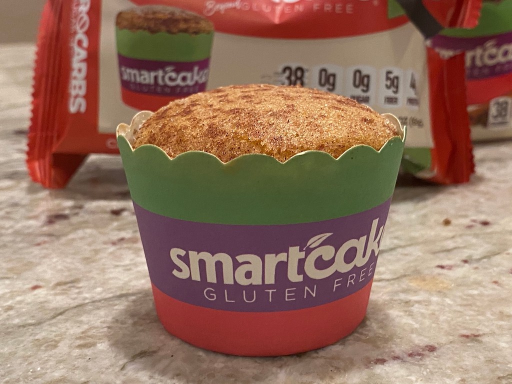 close up of cinnamon keto Smartcake 