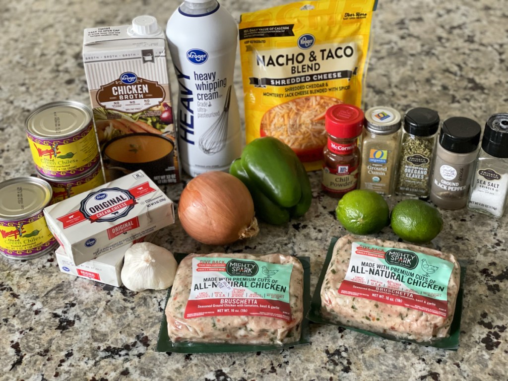 Cream Cheese Chicken Chili ingredients 