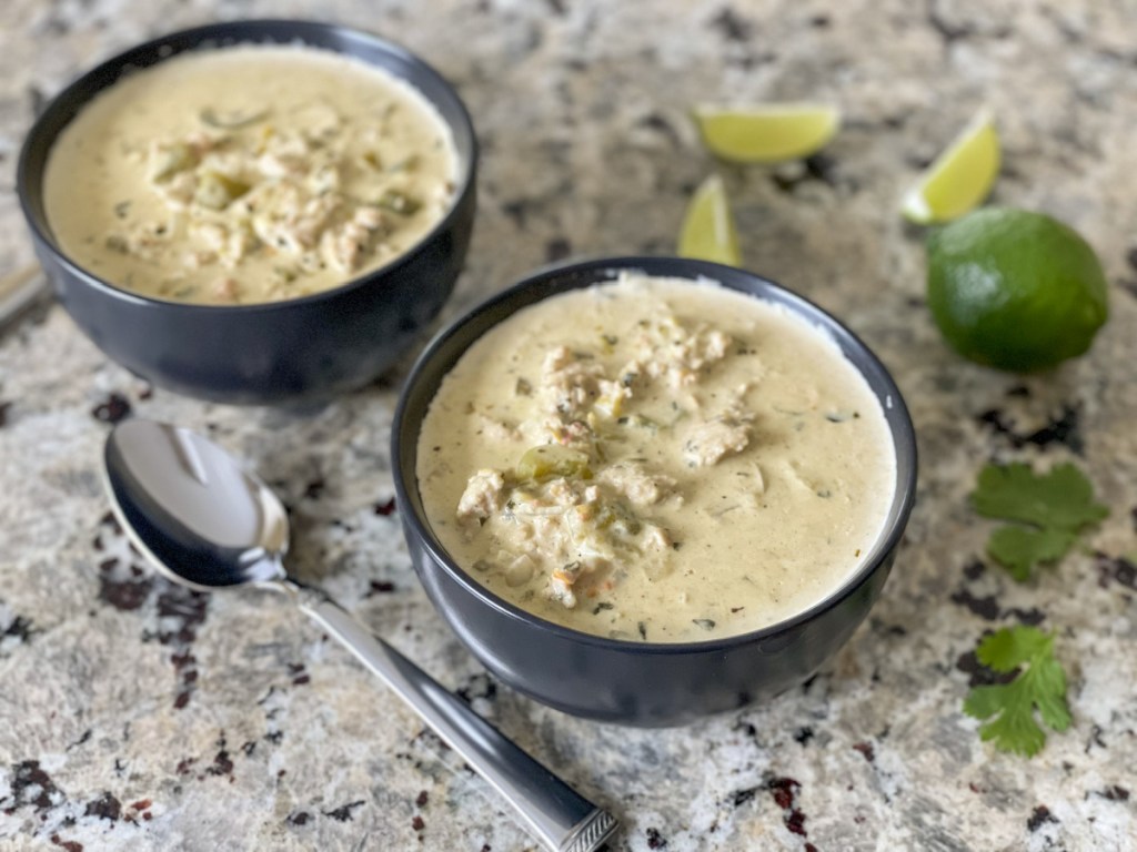 bowls of Cream Cheese Chicken Chili