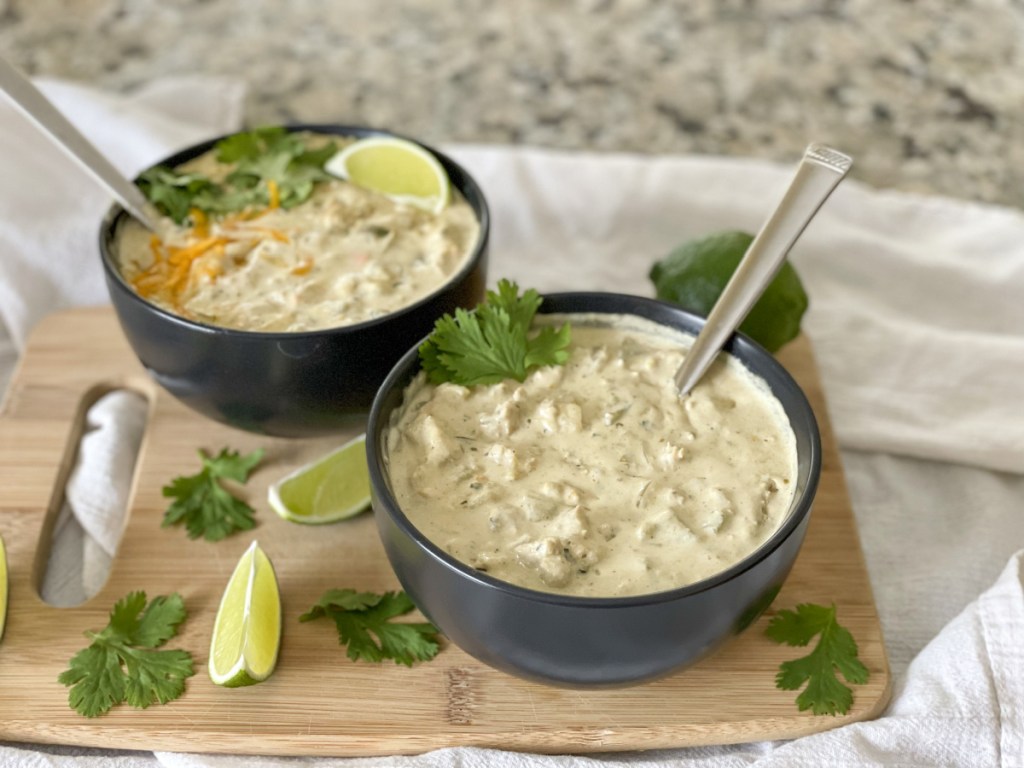 bowls of Cream Cheese Chicken Chili