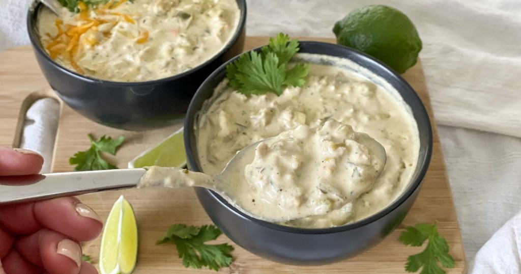 spoonful of Cream Cheese Chicken Chili