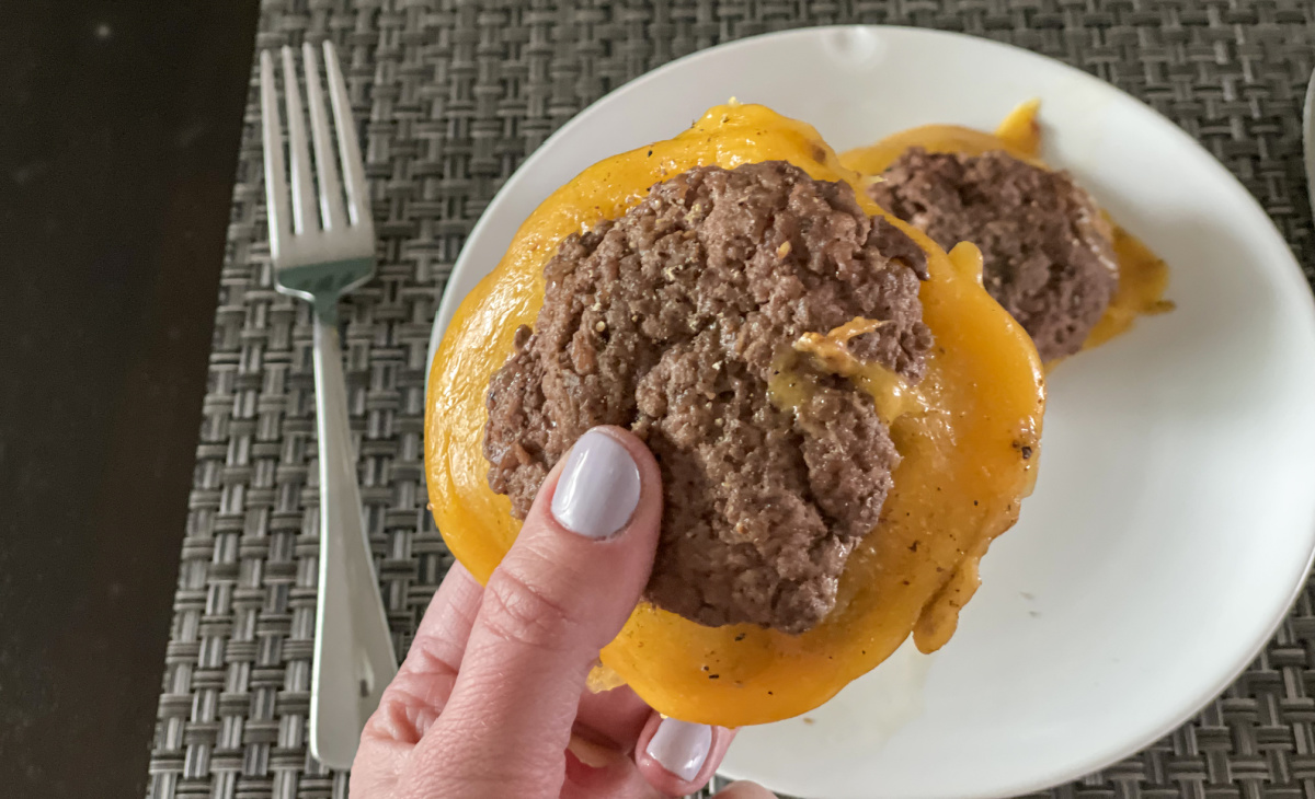 Homemade Version Of The Popular In-N-Out Flying Dutchman Keto Burger