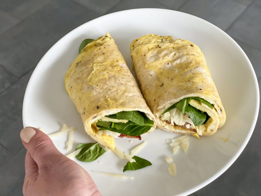 keto breakfast burrito hack on a plate 