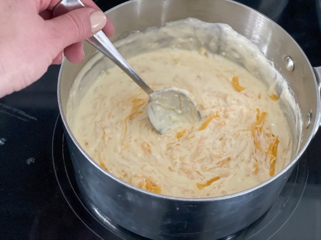 making cheese sauce 