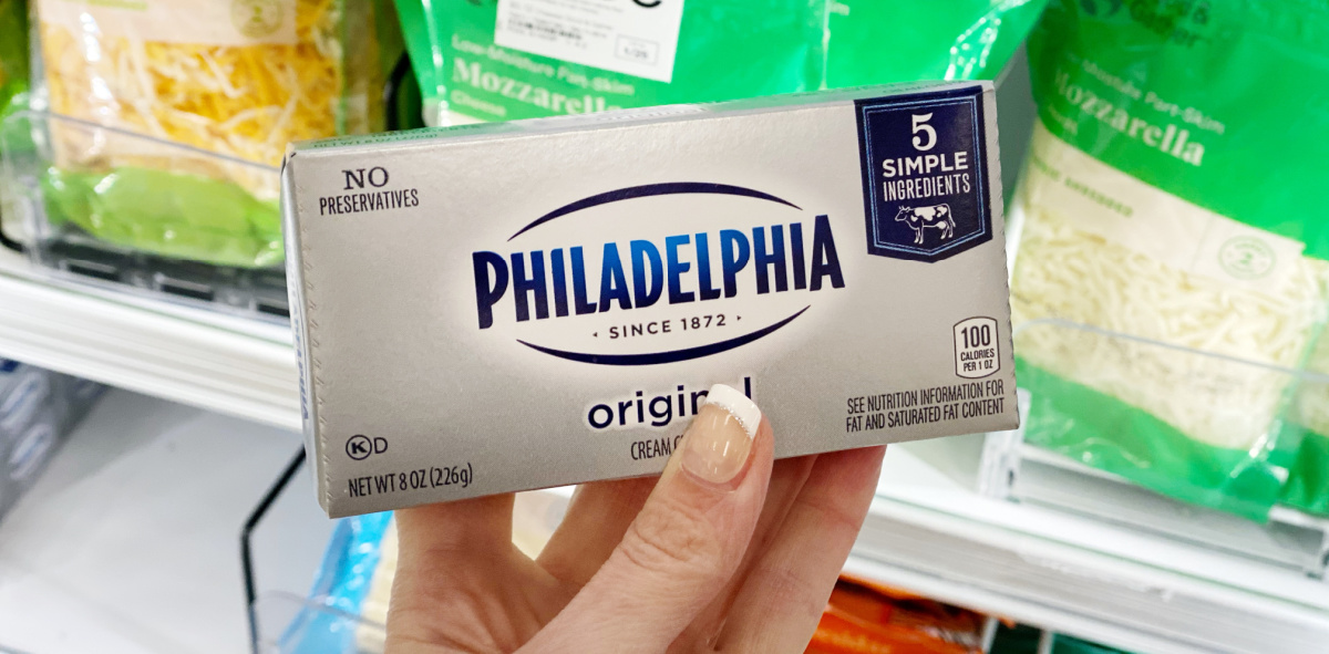 A block of philadelphia cream cheese