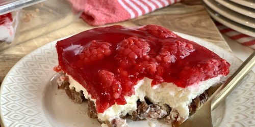 Enjoy the Sweet & Salty Layers of this Keto Raspberry Jello Dessert