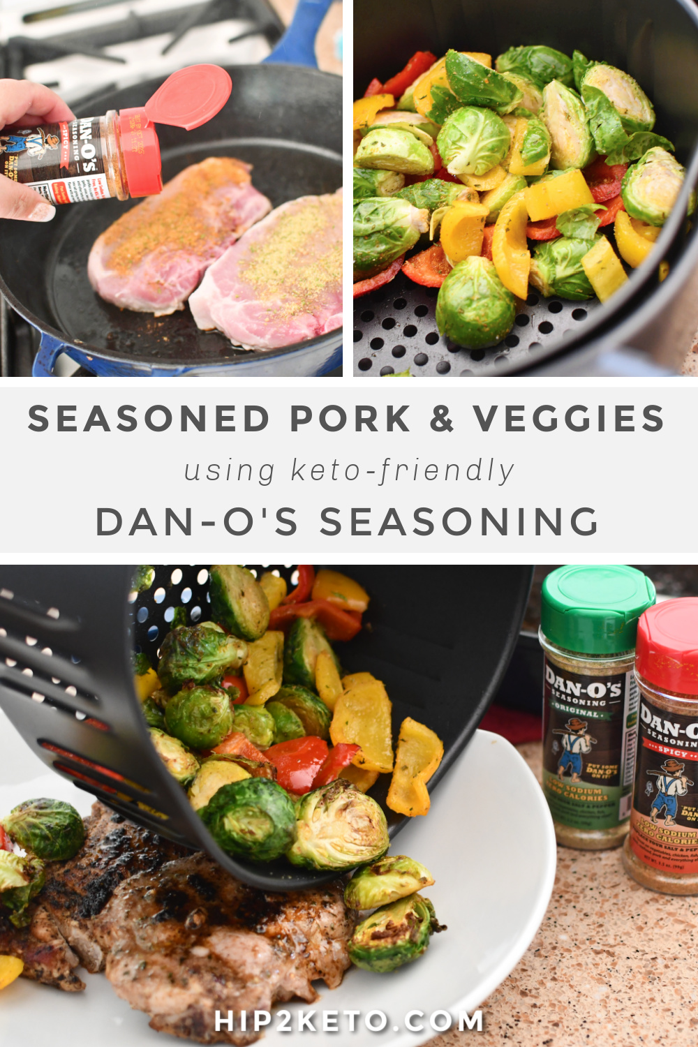 Keto Skillet Pork Chops & Veggies Using Dan-O's No-Sugar Seasoning