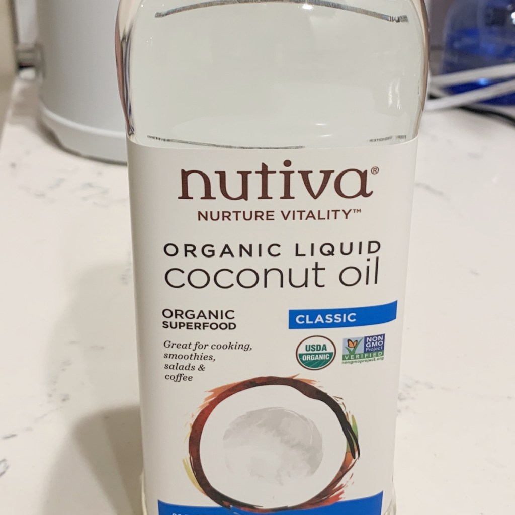 bottle of liquid coconut oil