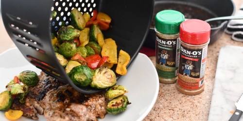 Easy Keto Skillet Pork Chops and Air Fryer Veggies Using the Popular Dan-O’s Seasoning