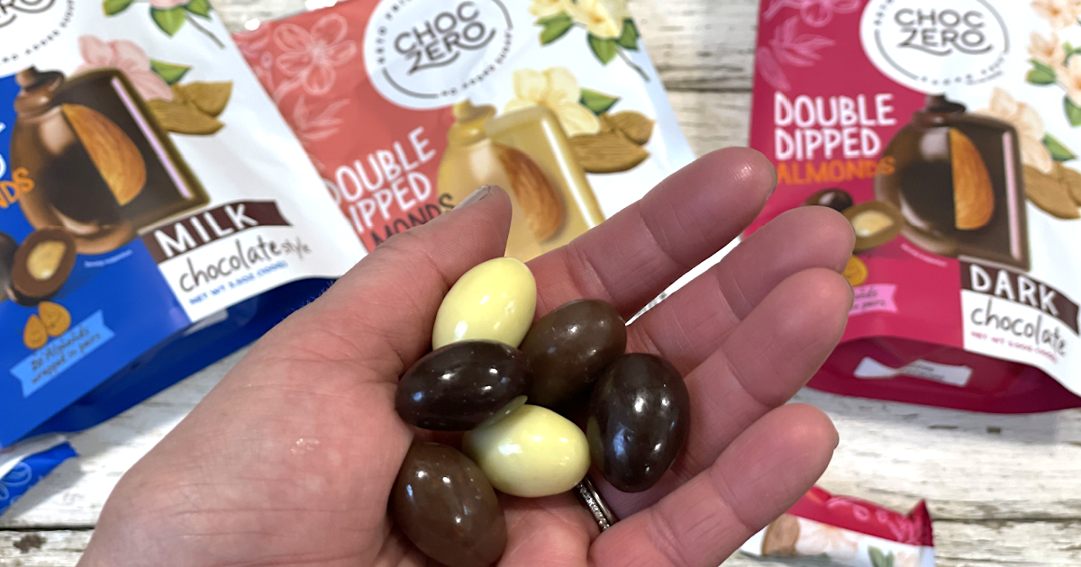 choco　セラム1箱 ChocZero Double Dipped Chocolate Covered Almonds - 3 New Flavors!