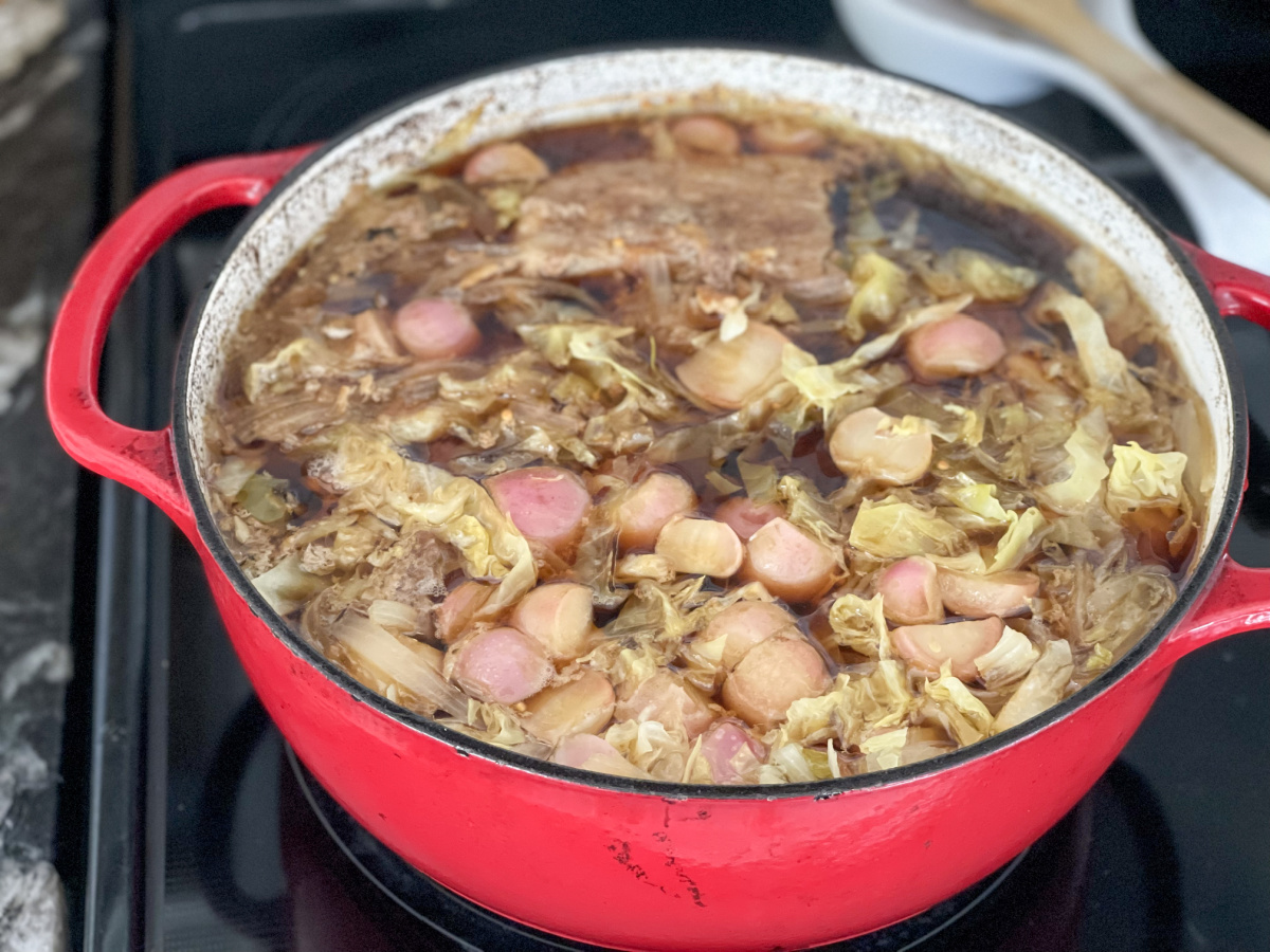 cooked keto corned beef and cabbage 