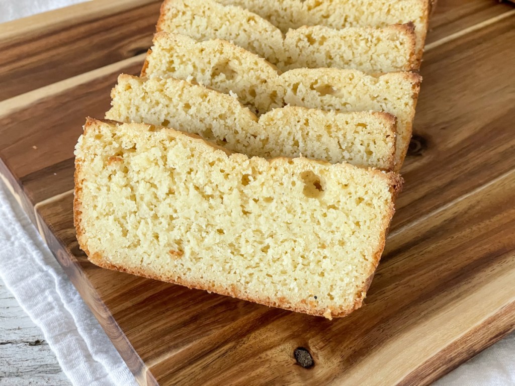 sliced Keto lemon Pound Cake