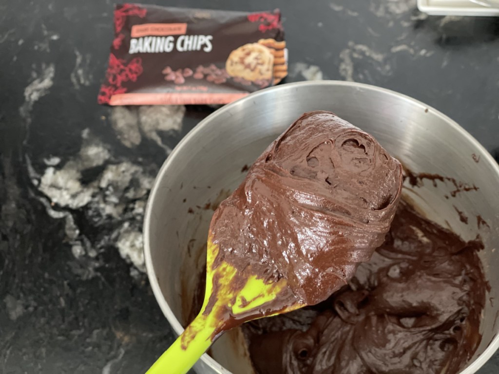 keto flourless chocolate cake batter 