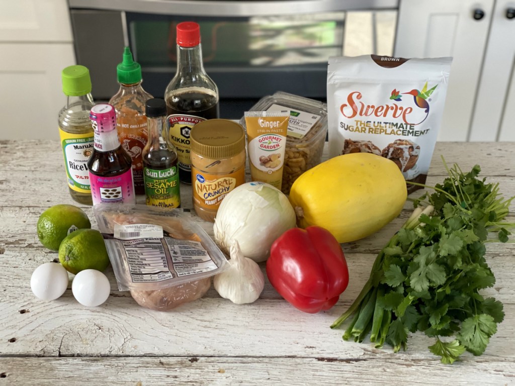 keto pad thai with spaghetti squash ingredients