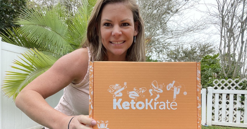woman holding keto krate box