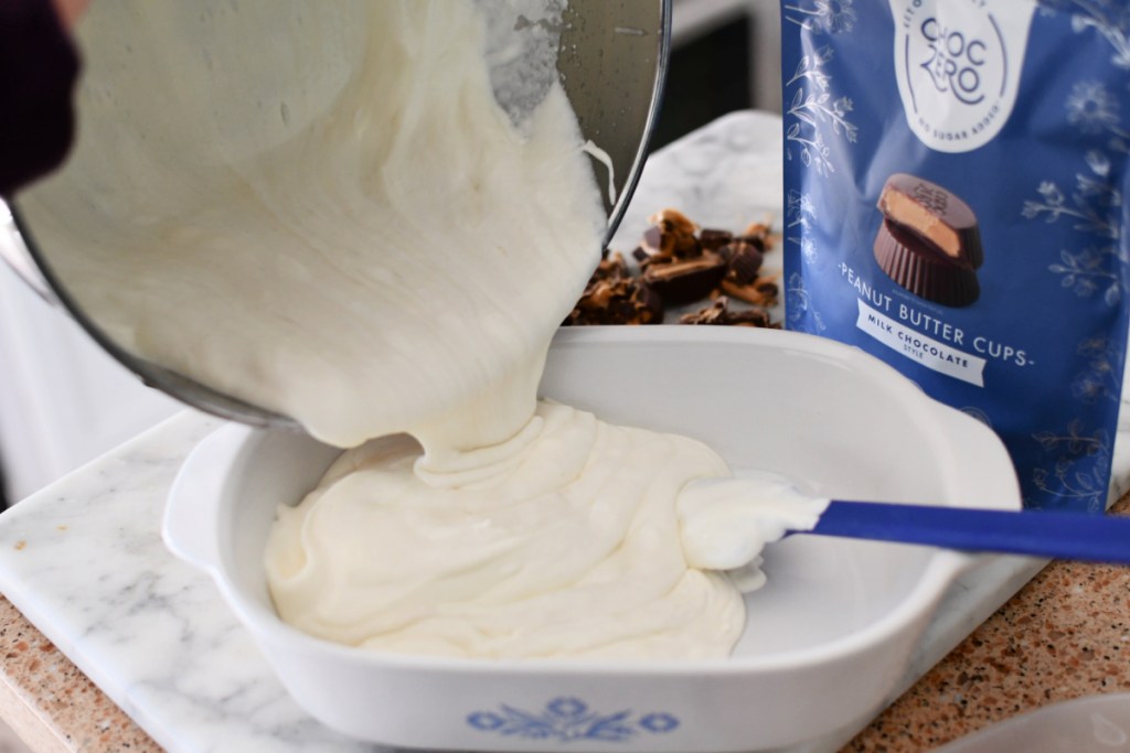 pouring mcflurry into a pan