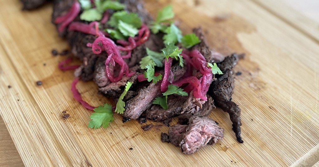 platter of trader joe's carne asada