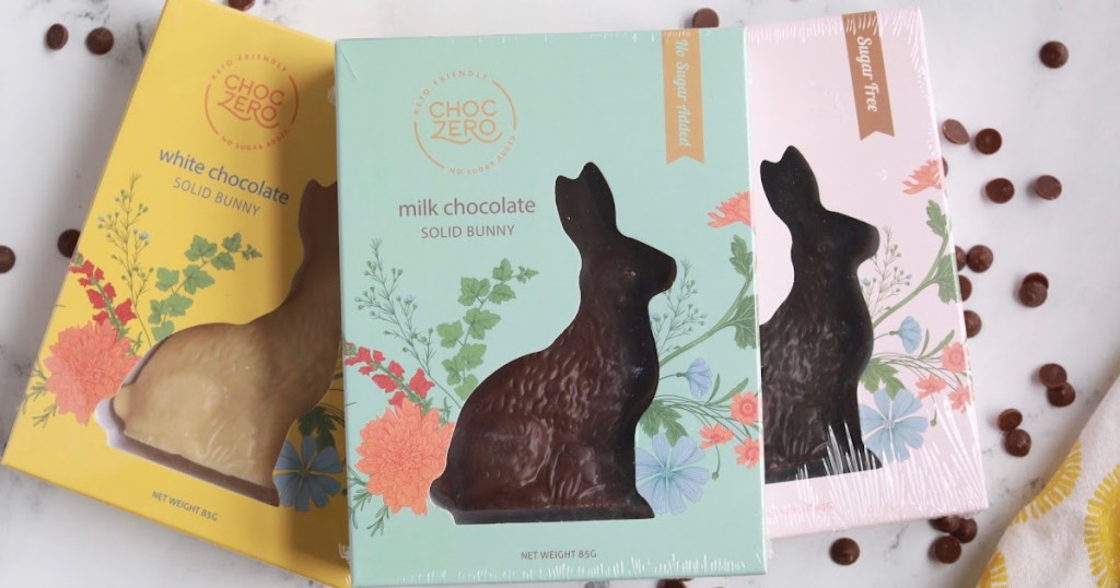 ChocZero Keto Easter Bunnies in packages