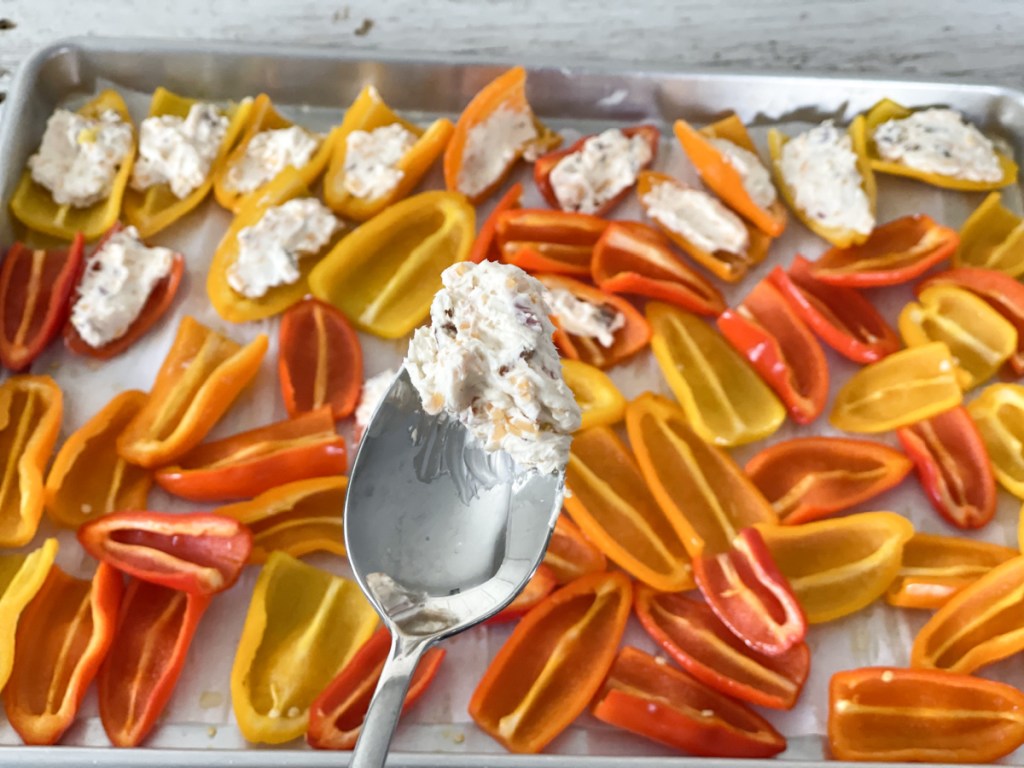 stuffing mini peppers with cream cheese 
