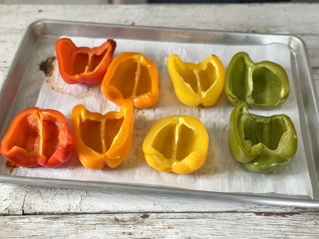 cooked bell pepper halves 