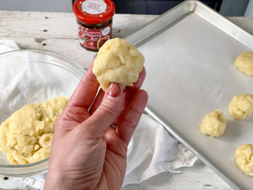 holding a fathead danish dough ball