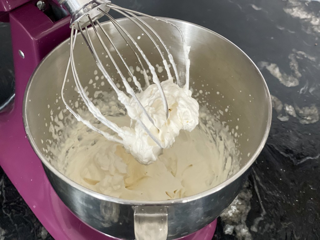 keto whipped cream in a mixer