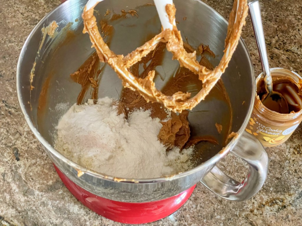 cookie batter in a mixing bowl