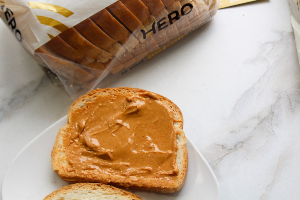 A Peanut Butter Sandwich made from no carb bread