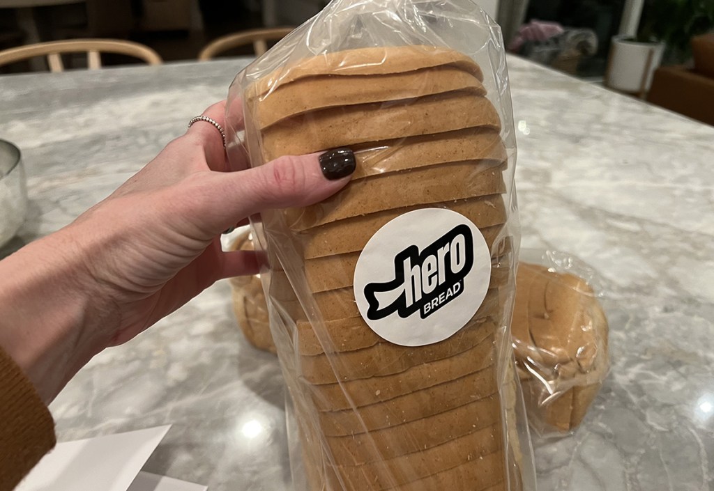 holding package of keto hero bread