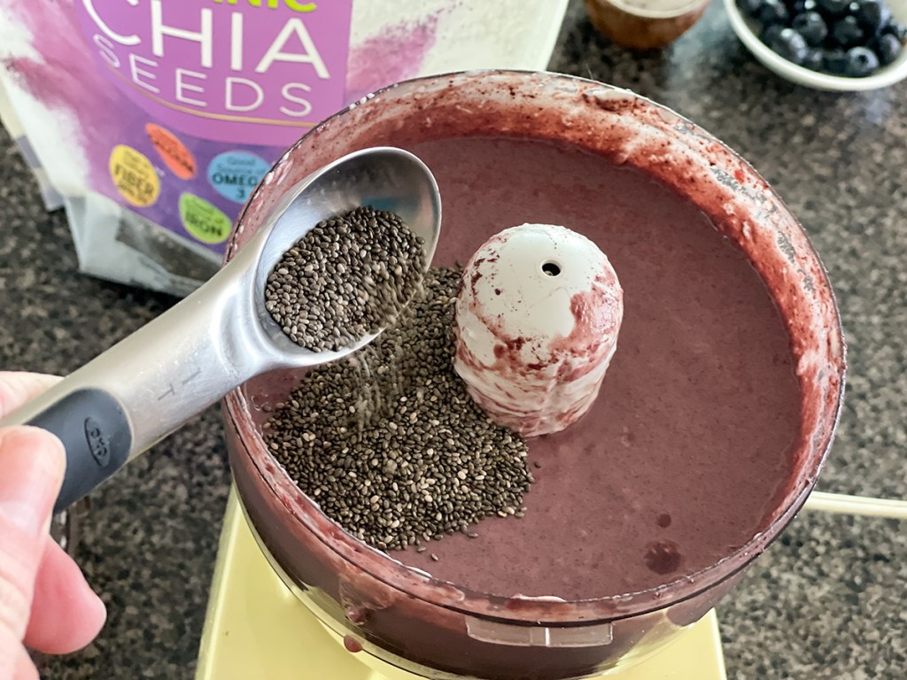 adding chia seeds to food processor 