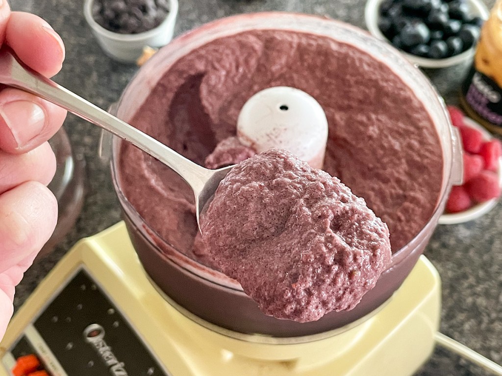 spoonful of keto acai blended base 