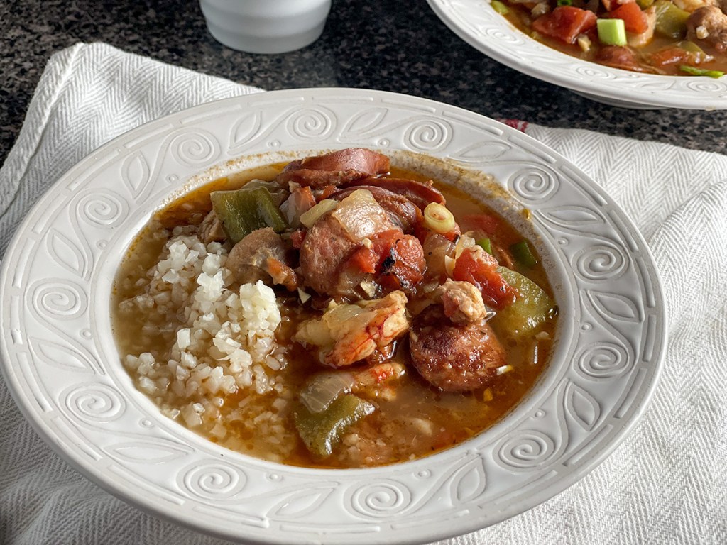 bowl of keto gumbo