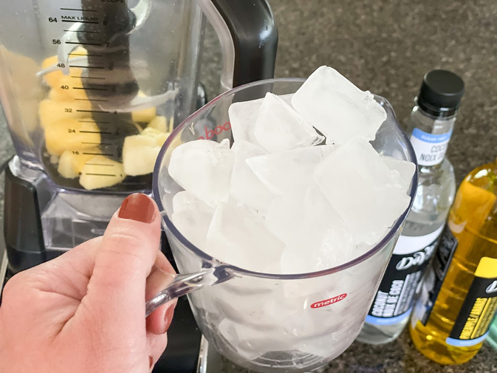 measuring cup of ice