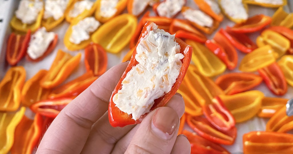 keto mini cream cheese stuffed peppers