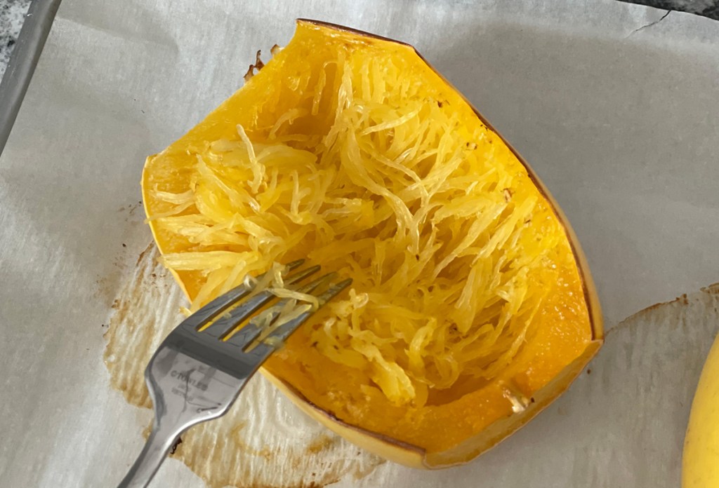 shredding spaghetti squash