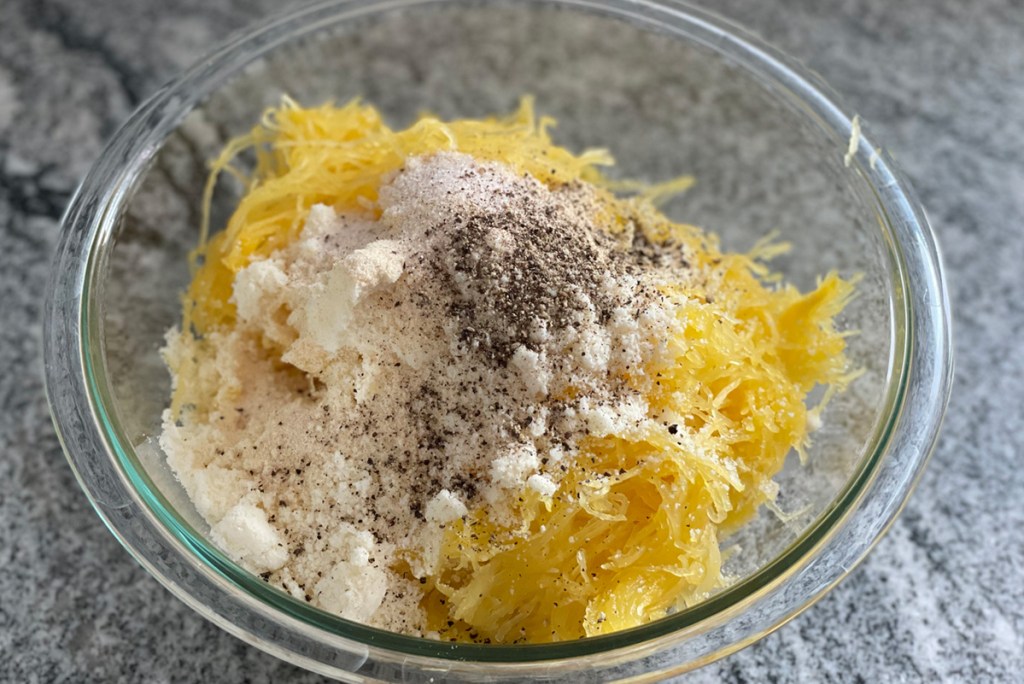 parmasan cheese in spaghetti squash