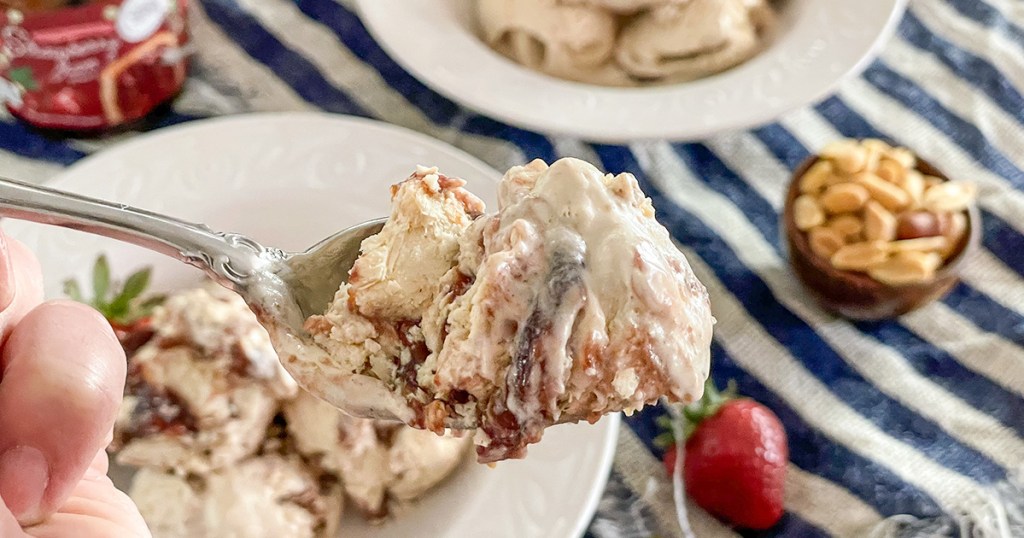 spoonful of peanut butter and jelly ice cream